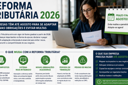 Reforma Tributária 2026: empresas têm até agosto para se adaptar a novas obrigações e evitar multas